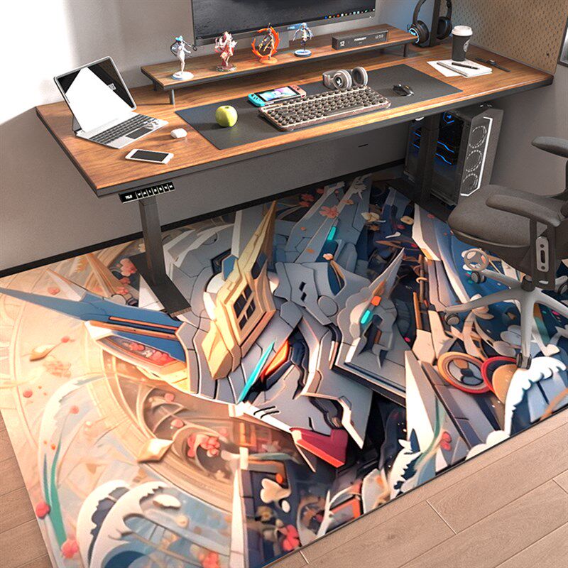 电竞房地垫高达书房书桌电脑椅转椅防滑耐脏男孩卧室床边客厅地毯,居家布艺,转椅地垫,淘宝优惠券,粉丝福利购,淘宝优惠卷