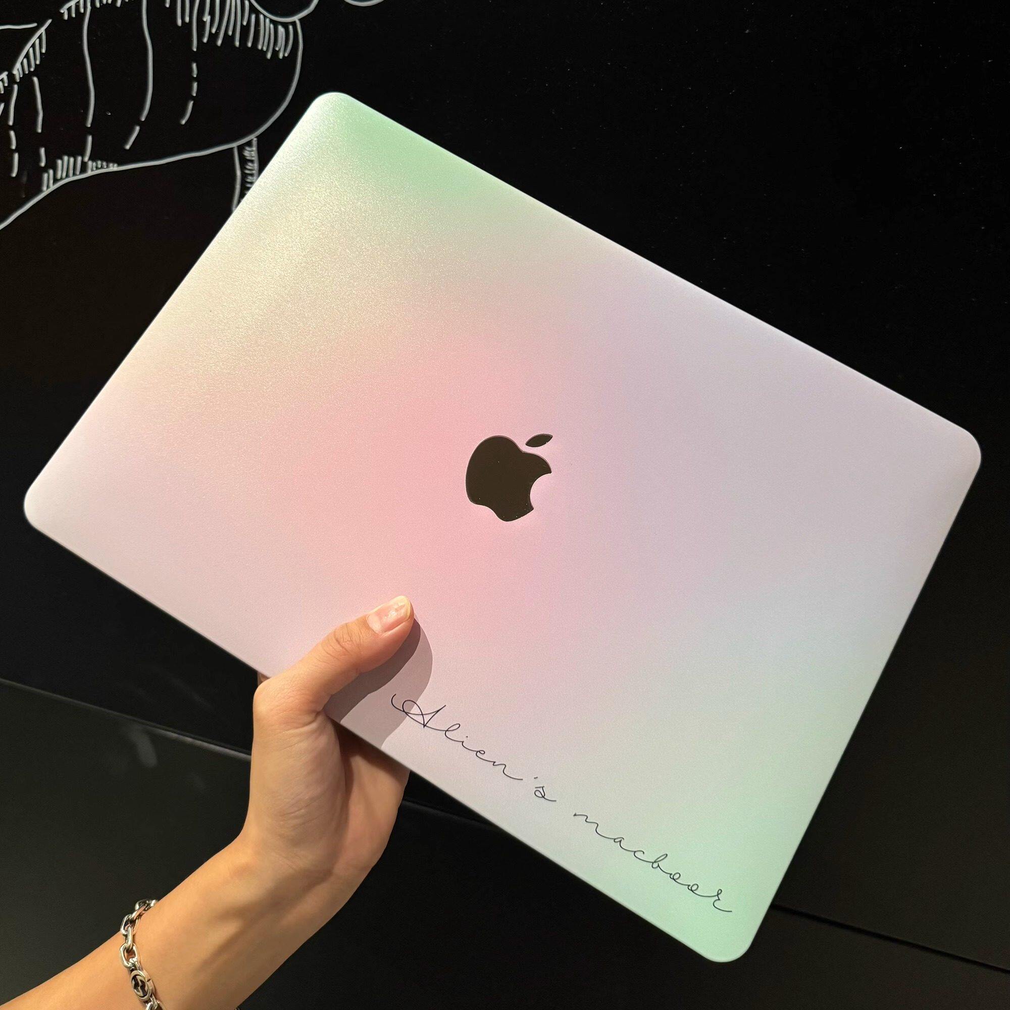 渐层紫彩个人定制英文名MacBook笔记本保护壳订制微软电脑保护套