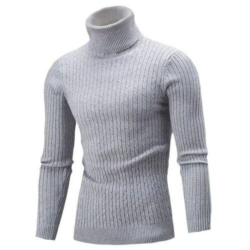 Autumn Winter Mens Turtleneck Sweater Mens Knitting Pullov