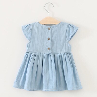 Kids Dresses Girls Casual New Fashion Costumes Cute Denim Ch