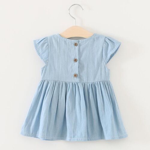 Kids Dresses Girls Casual New Fashion Costumes Cute Denim Ch