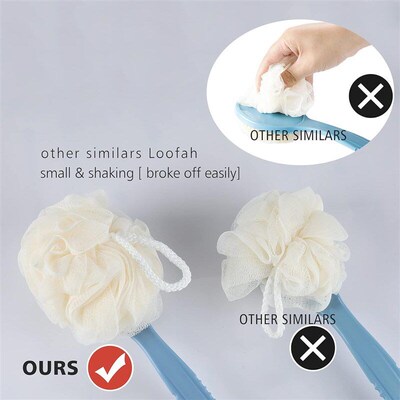 Shower Body Brush Back Scrubber Bath Mesh Sponge  Bristles