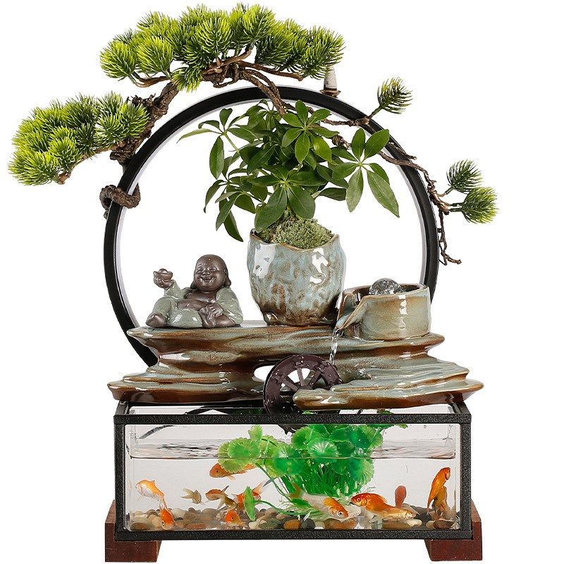 招财流水生财摆件创意喷泉循环水车鱼缸家居办公桌面开业乔迁礼品,家居饰品,流水摆件,淘宝优惠券,粉丝福利购,淘宝优惠卷