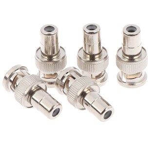 5Pcs BNC Male to AV RCA Female Coax Coaxial Connector Adapt