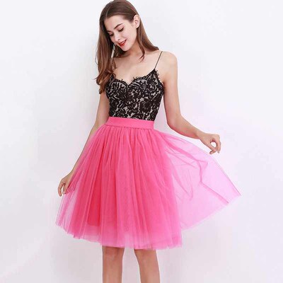5 Layers Fashion Tulle Skirt Pleated TUTU Skirts Womens Loli