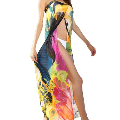 Female Beach Dress Tie-Dyed Sleeveless Strapless Long Dress