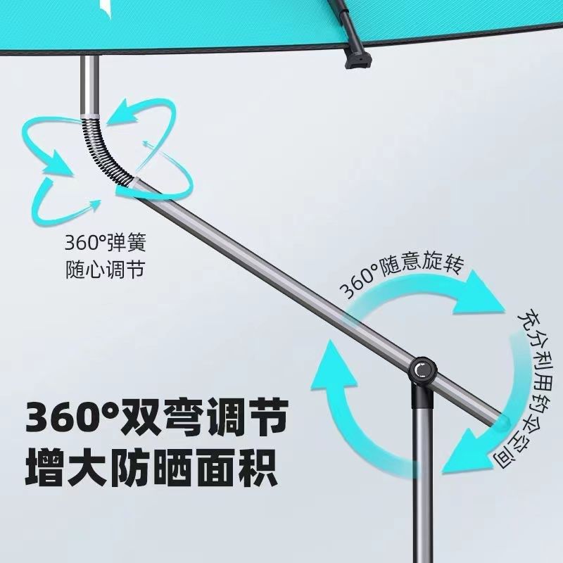 钓鱼露营大伞野钓万向调节地插遮阳伞加粗折叠便携抗暴风雨垂钓伞