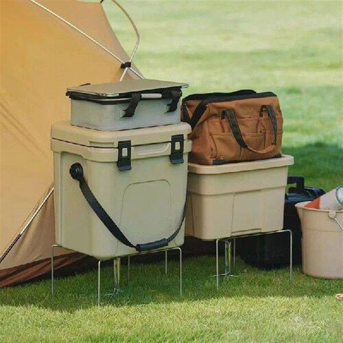 A84M-Camping Box Folding Stand Camping Table Shelf Cooler