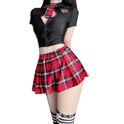Tartan Patchwork Japanese Schoolgirl Cosplay Uniform Set