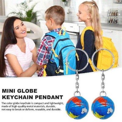 Globe Themed Keychain Mini Globe Keychain Set for Diy