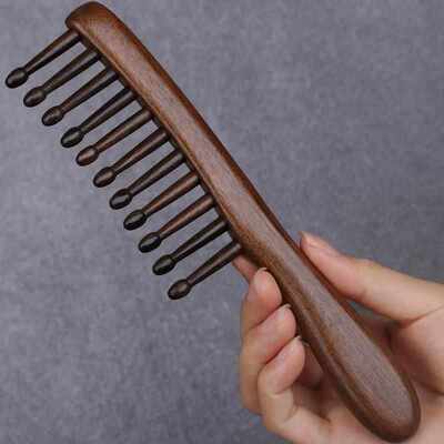 1Pc Natural wooden Comb Meridian Massage Anti-static No-snag