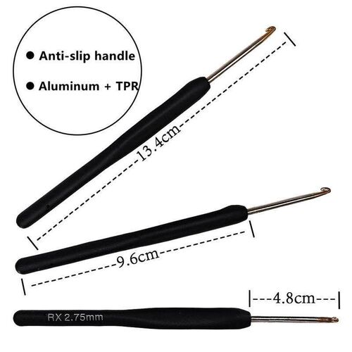 8pcs Colorful Soft Plastic Handle Alumina Crochet Hooks Knit