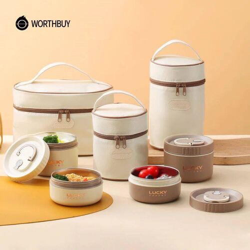 WORTHBUY Bento Lunch Box Set, Portable Keep Warm Lunch Conta