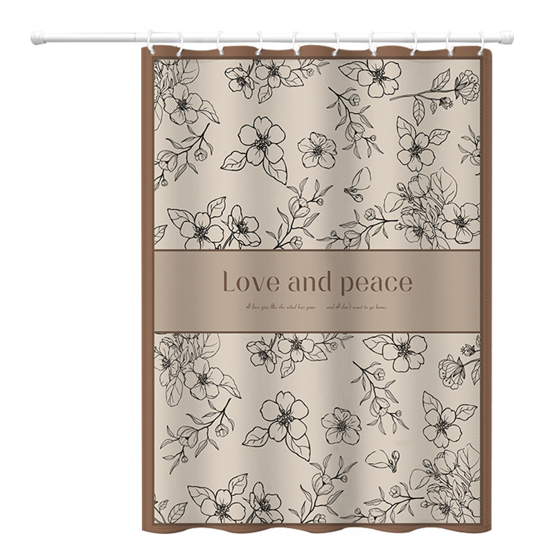 浴室防水浴帘布装免打孔淋浴间挂帘防霉窗帘隔断帘子厚高档复古,家庭/个人清洁工具,浴帘,淘宝优惠券,粉丝福利购,淘宝优惠卷