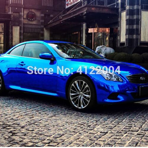 10/20/30/50cm JMM Blue Car Chrome Mirror Vinyl Wrap Film Sti