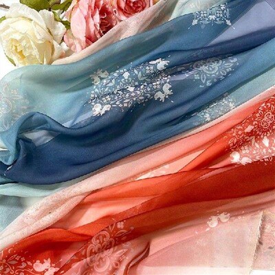 1M 30D Gradient Color Chiffon Fabric Classical Hanfu Fabric