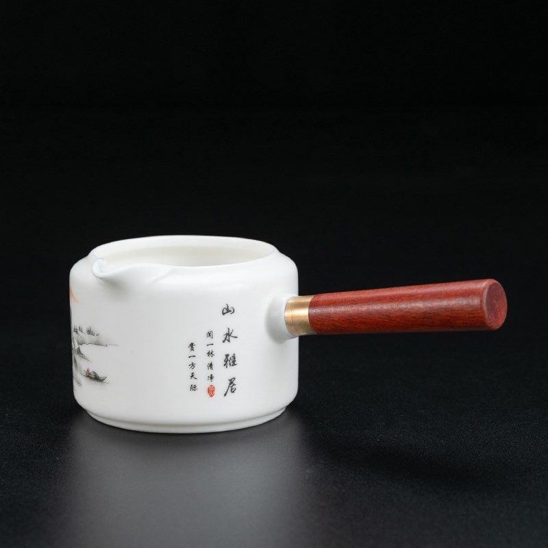 羊脂玉瓷公道杯侧把分茶器防烫木公平杯功夫茶具茶道配件大号茶海,餐饮具,公道杯,淘宝优惠券,粉丝福利购,淘宝优惠卷