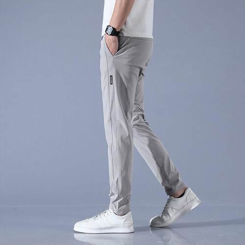 Fuiv Quick-drying Thin Ice Silk Pants Mens  Label Business