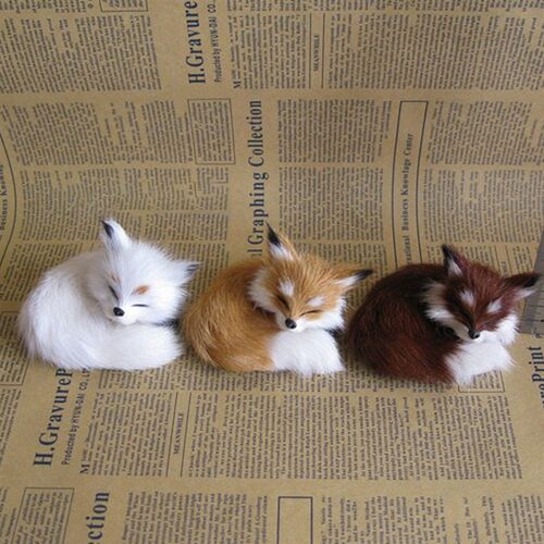Simulation Rabbit Owl Cat Fox Ornament Furs Squatting Model