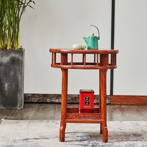 花梨木三脚凳实木茶桌椅小户型靠背椅客厅茶水架置物小边几