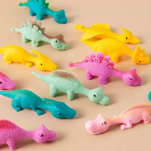 Elastic Dinosaur and Chicken Flinger Toy, Stress-Relief Squi