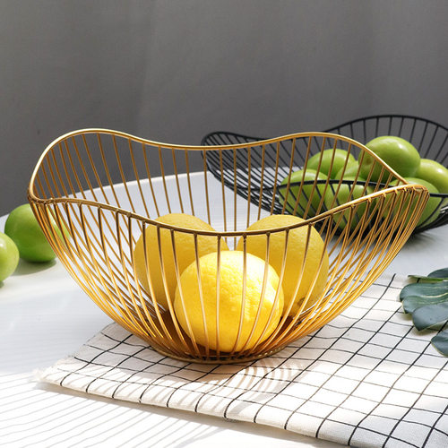 Metal Fruit Basket Morden Wire Snack Bread Vegetable Storage