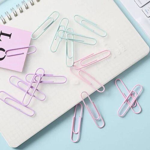 1 Box Colored Paper Clip Metal Clips Memo Clip Bookmarks Sta