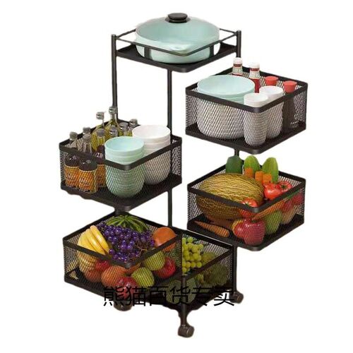 Trolley Kitchen Storage Rack Floor-to-ceiling Bedroom Multi-