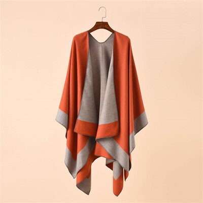Double sided imitation cashmere travel warm shawl