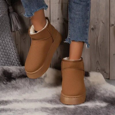 Thick Pluh Platform Snow Boot Women Winter Keep Warm Fur Cot