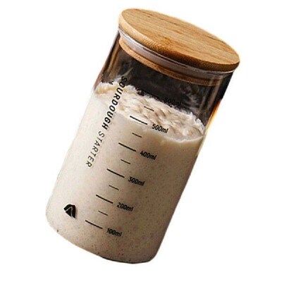 Sourdough Starter Glass Fermentation Jar Wide Mouth Baking
