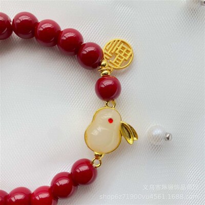 Benmingnian Jade Rabbit imitatoon Cinnabar Brlet Rabbit Year