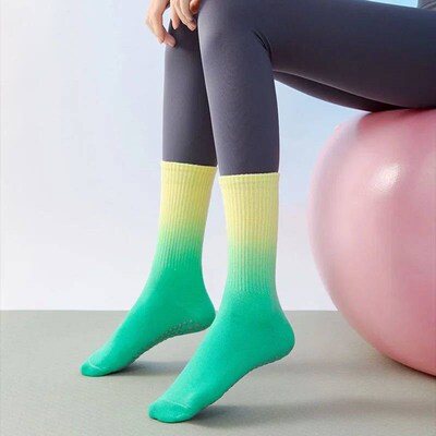 Yoga Socks Women Gradient Cotton Silicone Non-slip Pilates G