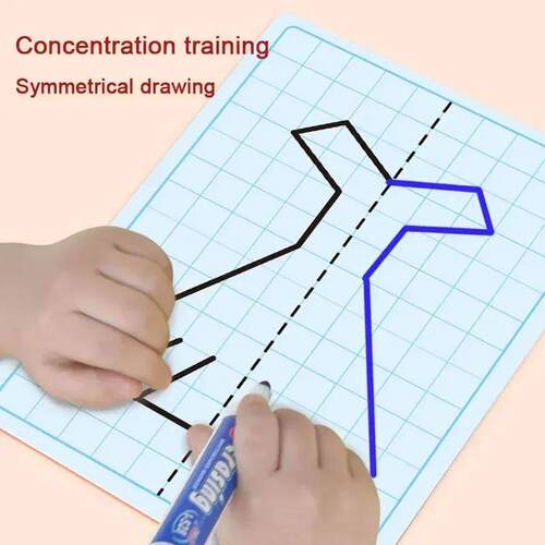 Kids Lattice Symmetrical Drawing Toys Concentration Fine Mot