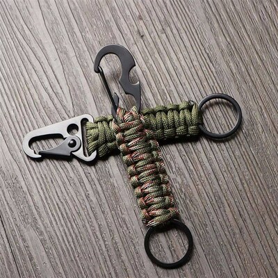Outdoor Keychain Ring Camping Carabiner Military Paracord Co