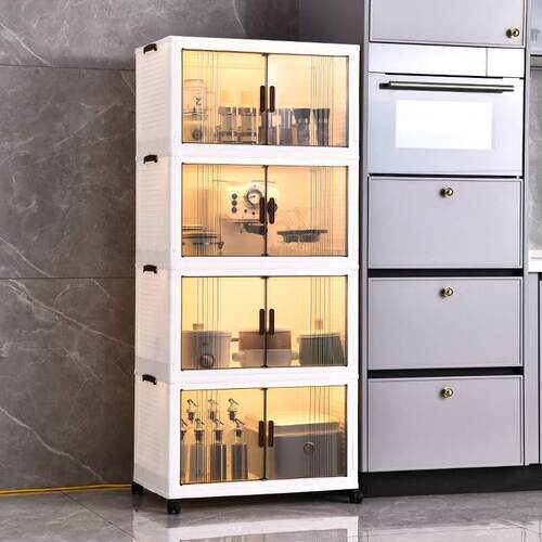 Foldable storage cabinet, no installation required, living