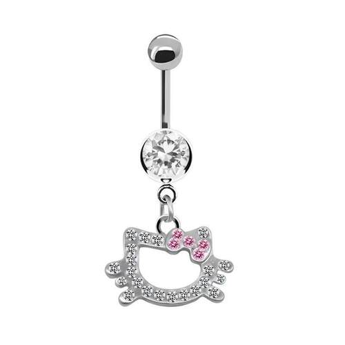 1Pc Belly Button Ring For Women Trendy Pink Butterfly Cute C