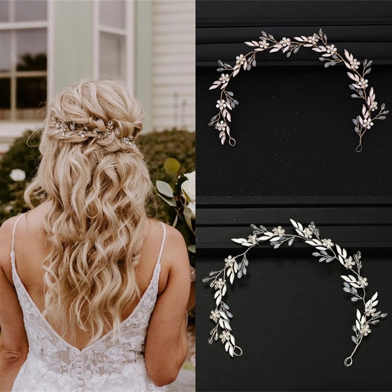 Handmade Crystal Flower Headband Tiaras Hairband For Women B图片