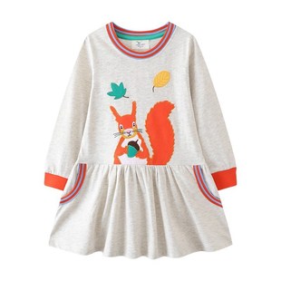 Jumping Meters New Arrival Squirrel Applique Autumn Children