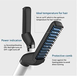 Mens Quick Hair Beard Straightener Styler Comb Electric New