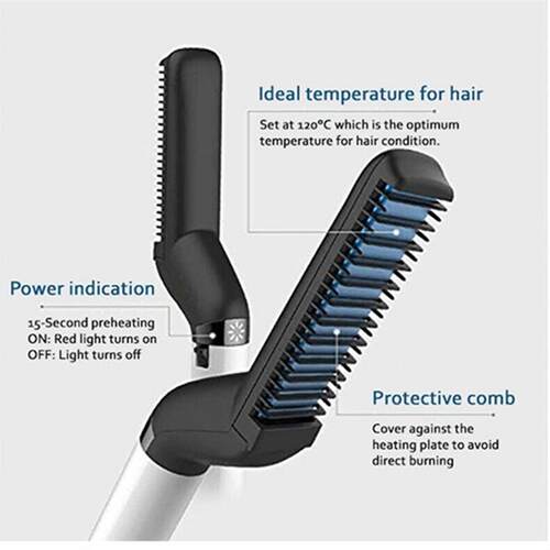 Mens Quick Hair Beard Straightener Styler Comb Electric New