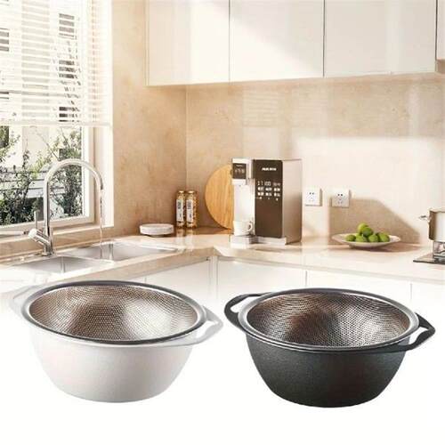 Versatile Stainless Steel Kitchen Colander - Easy-Clean,