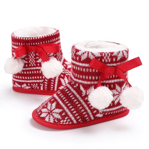 0-1 Year Old Baby Plus Velvet Thickened Warm Snow Boots