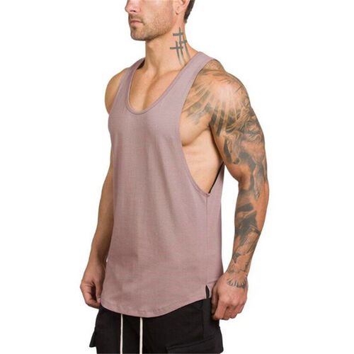 Mens Clothing Mens Deep-digging Fitness Vest Solid lor V-n