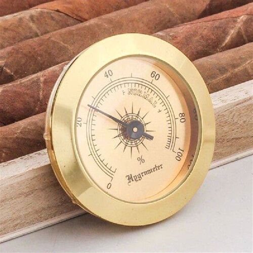 Portable Mini High Mechanical Hygrometer Metal Cigar Box
