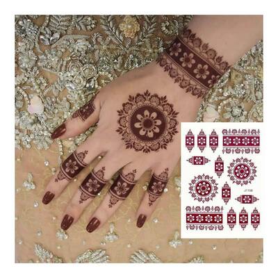 Henna Tattoo Brown Mehndi Stickers for Hand Henna Temporary