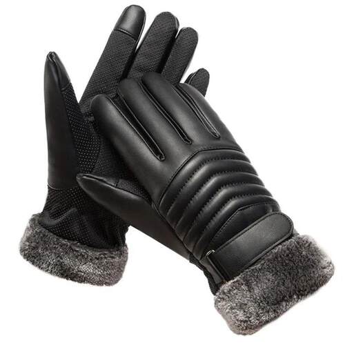 Gloves Winter MENS Fur Mouth Plush Insulation Gloves O新款