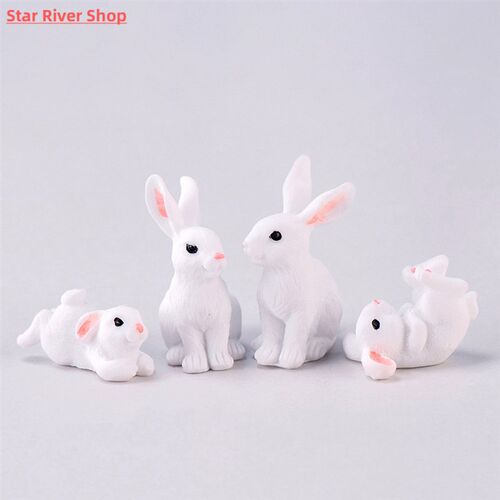 Cute Resin Bunny Ornament Home Miniature Landscape Decoratio