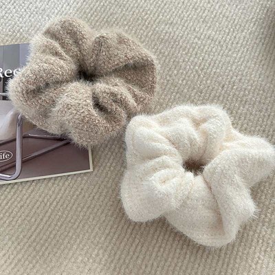 Plush Hair Ring Simple Retro Large Bowel Ring Hair Rope Wome