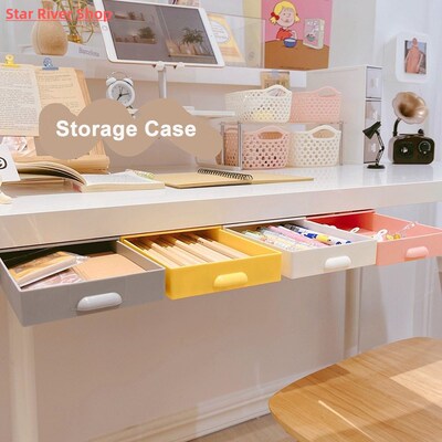 Plastic Drawer Hidden Storage Box Organizer Under-desk Drawe